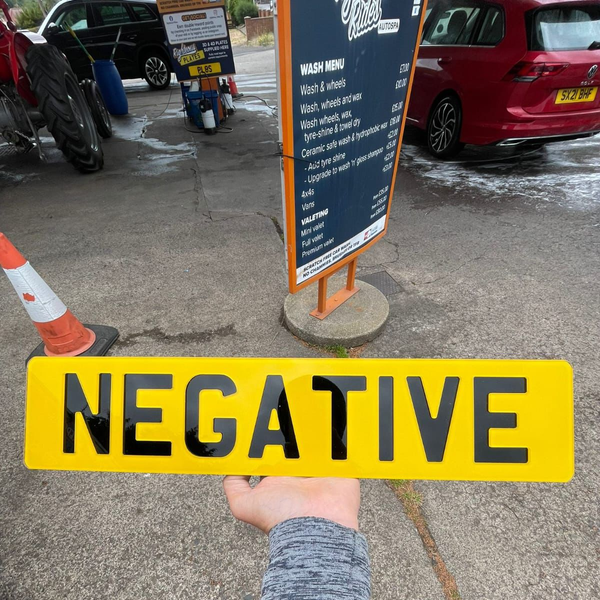 4D Gloss Negative Number Plates (Standard Size) | 100% Road Legal