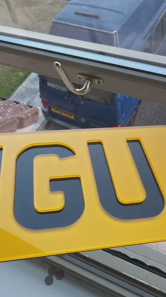 4D Gloss Negative Number Plates (Standard Size) | 100% Road Legal