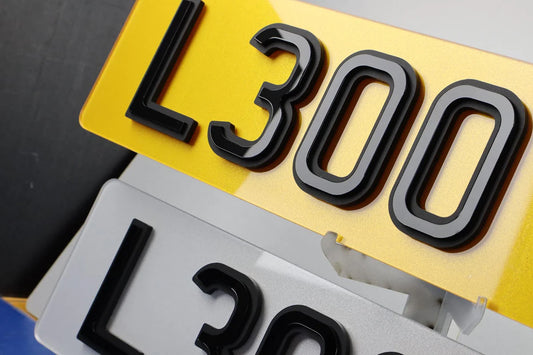 4D Shadow 6mm Two Tone Acrylic Number Plates Gloss on Matt (X Reverse) | 100% Road Legal
